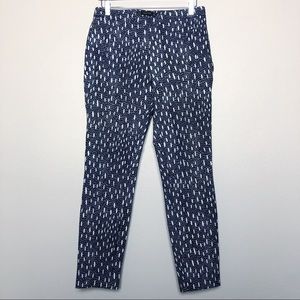 Zara Basic Pebble Dot Work Pant Navy White Medium